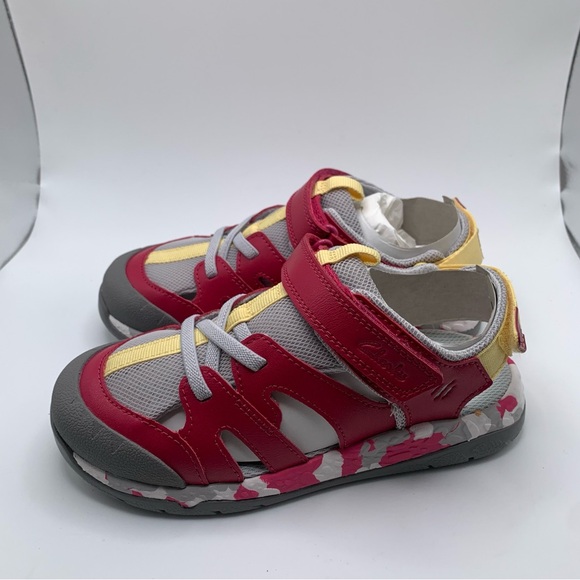 NWB Clarks Steggy Roar Pink size 12.5M colorful girl sandals - Picture 5 of 7